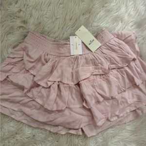 Hollister Light Pink Ruffled Mini Skirt NWT